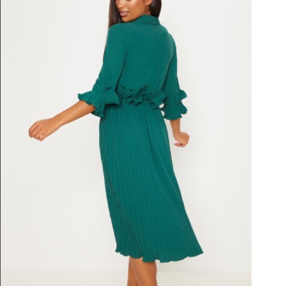 PRETTYLITTLETHING Frill detail midi dress - Picture 3 of 10